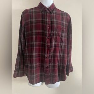 G.H Bass Plaid Button Down T-Shirt
